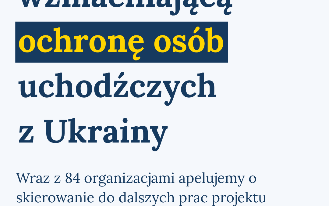 Apelujemy do Posłanek i Posłów o poparcie projektu ustawy